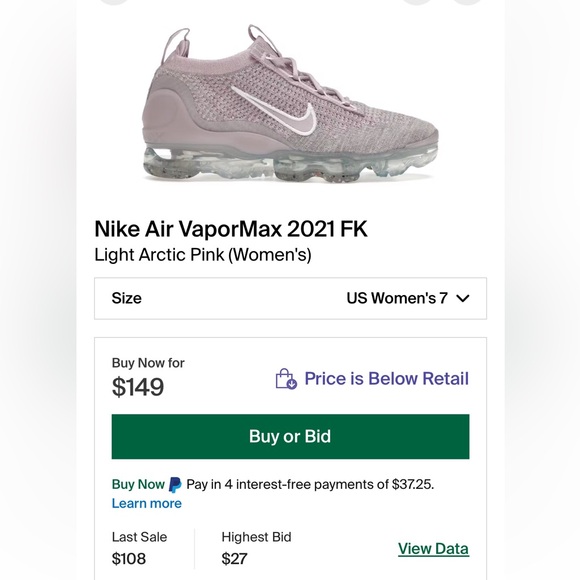 Nike Air VaporMax 2021 FK “Light Arctic Pink” Women’s Size 7 - Picture 9 of 9